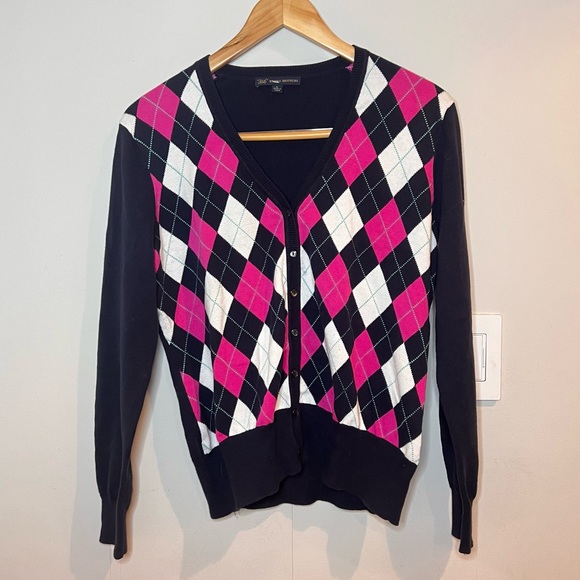 BROOKS BROTHERS | Y2K preppy argyle v-neck knit cardigan sweater - Picture 8 of 8
